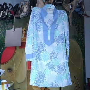 Blue and White Floral Tunic Dress NWT